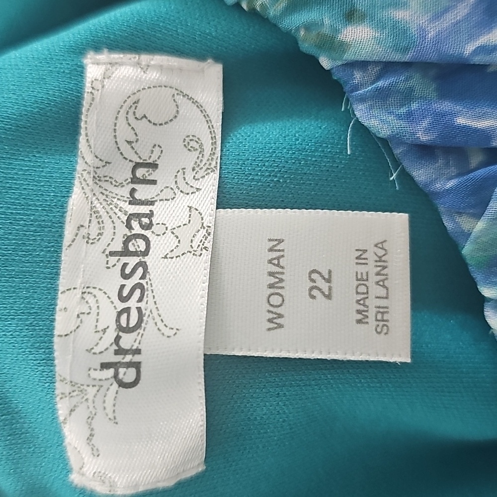 Dress Barn Blue Floral Watercolor Dress Size 22 - Picture 13 of 13